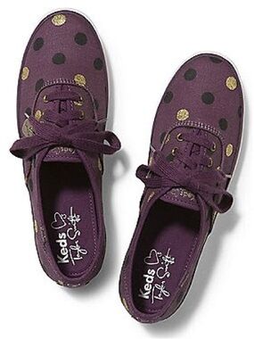 Keds x Taylor Swift Champion Gold Glitter Dot Shoes in Purple